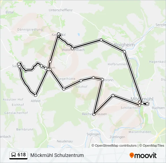 618 Bus Line Map