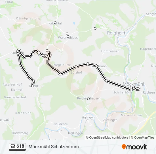 618 Bus Line Map