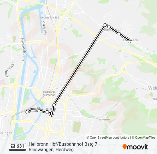 631 Bus Line Map