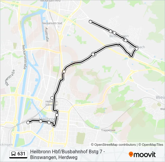 631 Bus Line Map