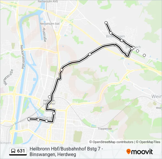 631 Bus Line Map
