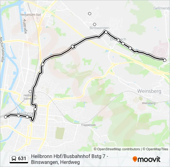 631 Bus Line Map