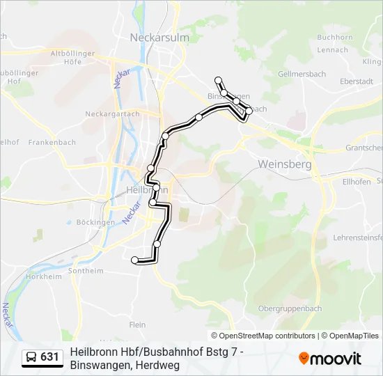 631 Bus Line Map