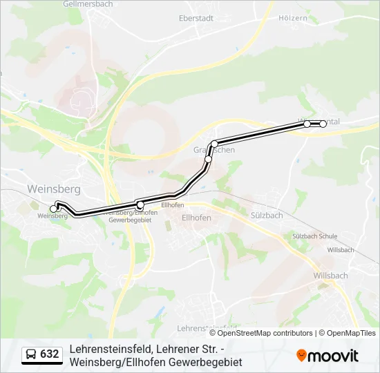 632 Bus Line Map
