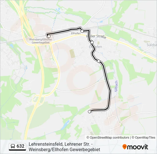 632 Bus Line Map