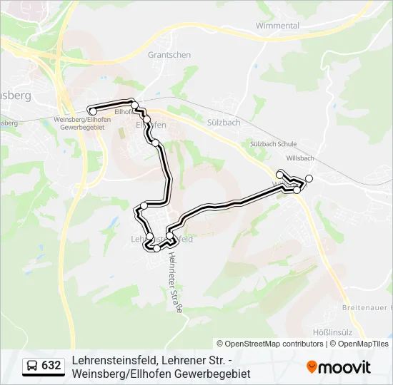 632 Bus Line Map