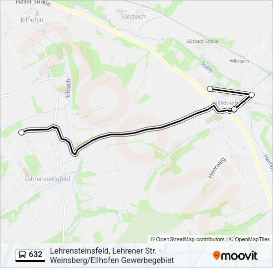632 Bus Line Map