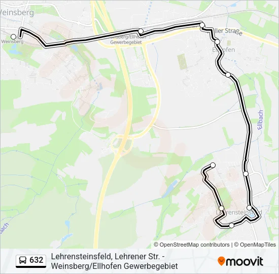 632 Bus Line Map