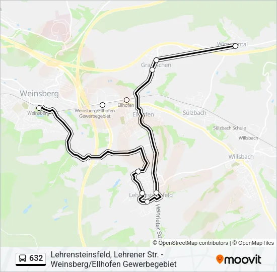632 Bus Line Map