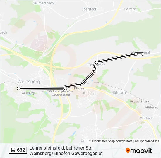 632 Bus Line Map