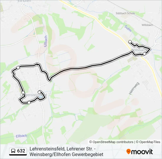 632 Bus Line Map