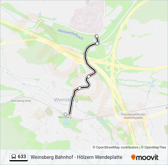 633 Bus Line Map