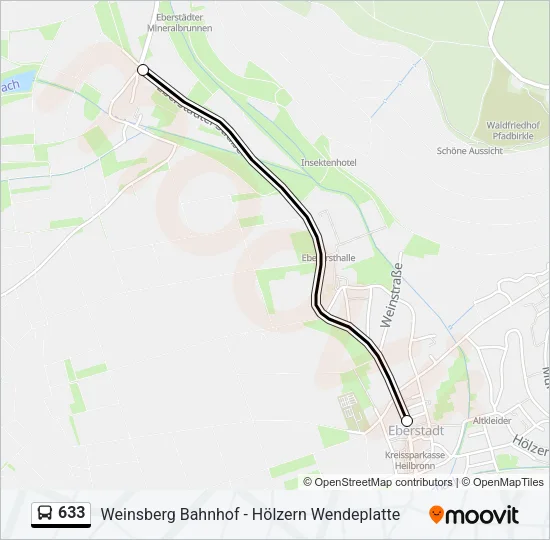 633 Bus Line Map