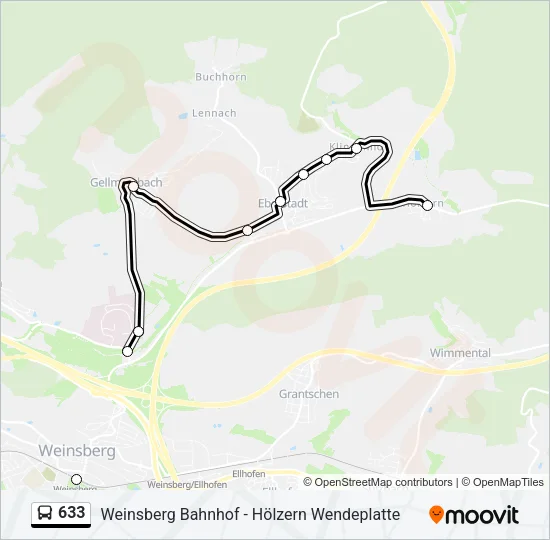 633 Bus Line Map