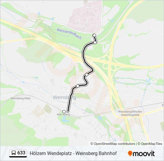 Автобус 633: карта маршрута