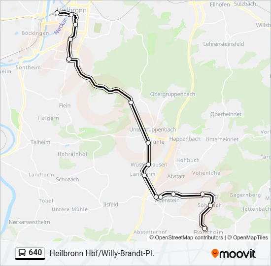 640 Bus Line Map