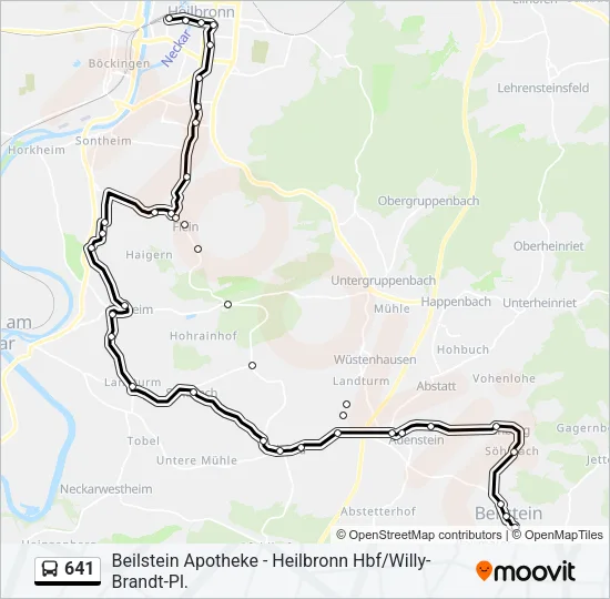 641 Bus Line Map