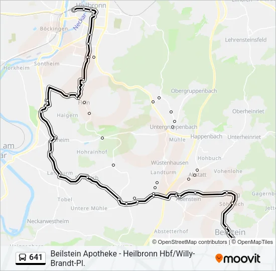 641 Bus Line Map