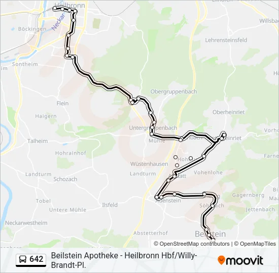 642 Bus Line Map