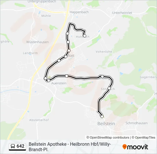 642 Bus Line Map