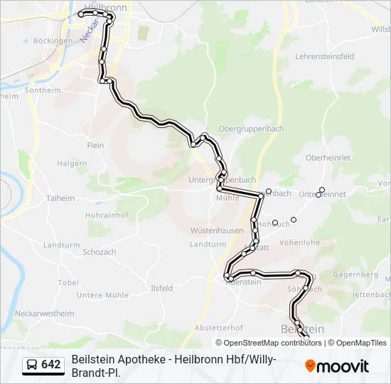 642 Bus Line Map
