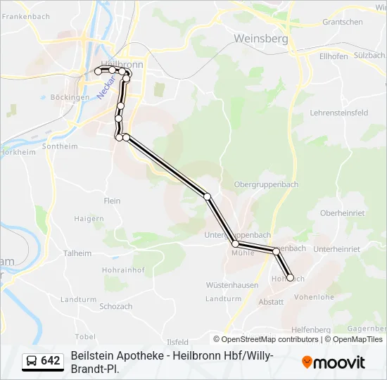 642 Bus Line Map