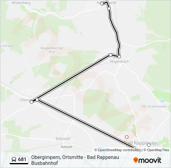 681 Bus Line Map