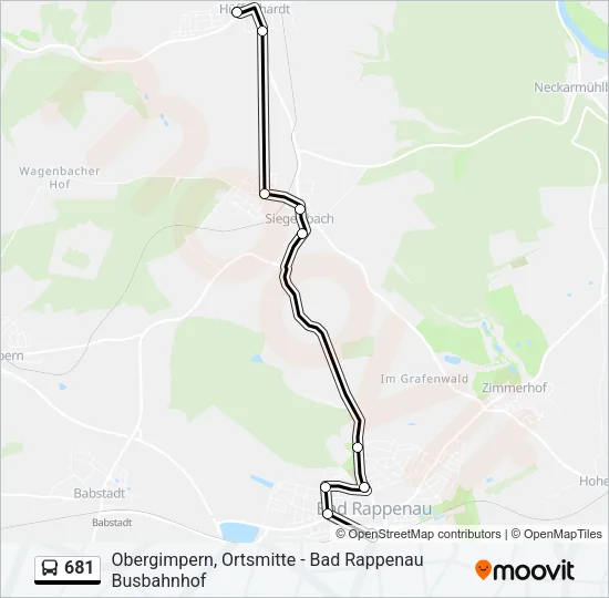681 Bus Line Map