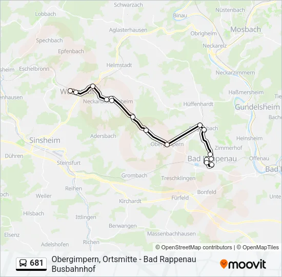 681 Bus Line Map