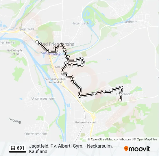 691 Bus Line Map