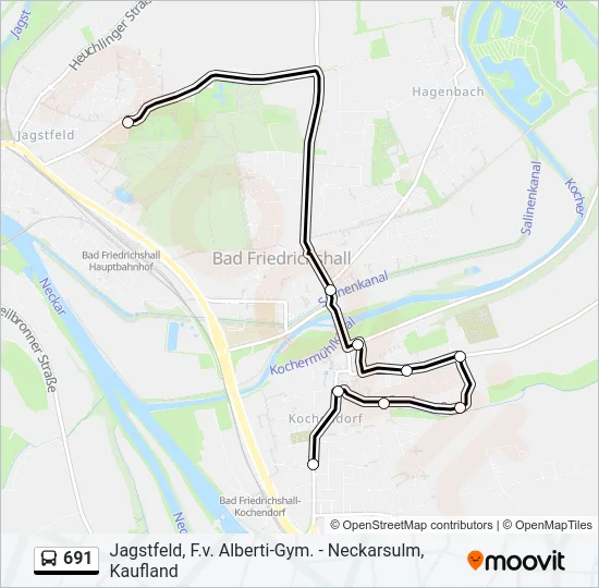 691 Bus Line Map