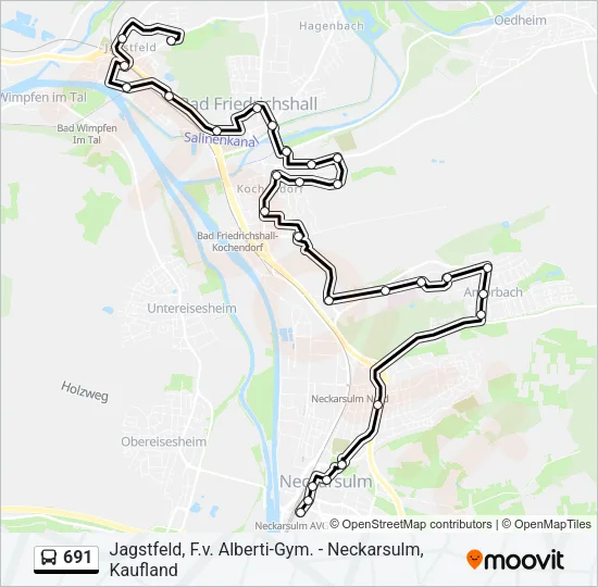 691 Bus Line Map