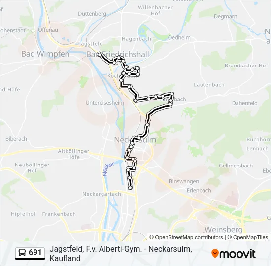 691 Bus Line Map