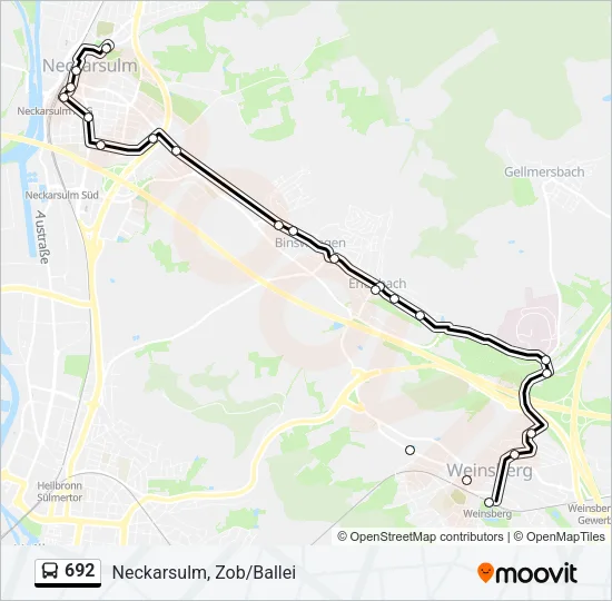 692 Bus Line Map