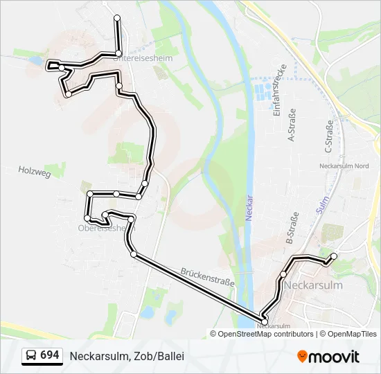 694 Bus Line Map