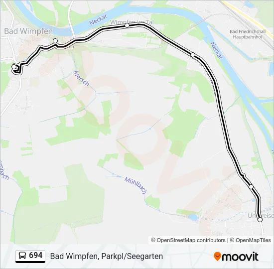 694 Bus Line Map
