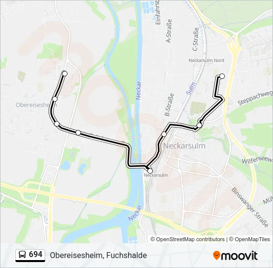 694 Bus Line Map