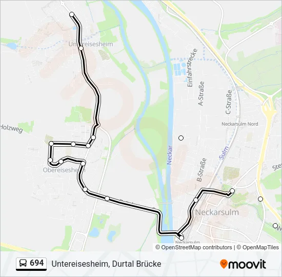 694 Bus Line Map