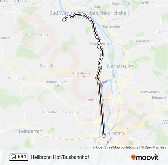 694 Bus Line Map