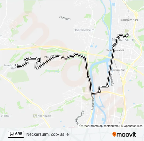 695 Bus Line Map