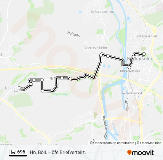 695 Bus Line Map