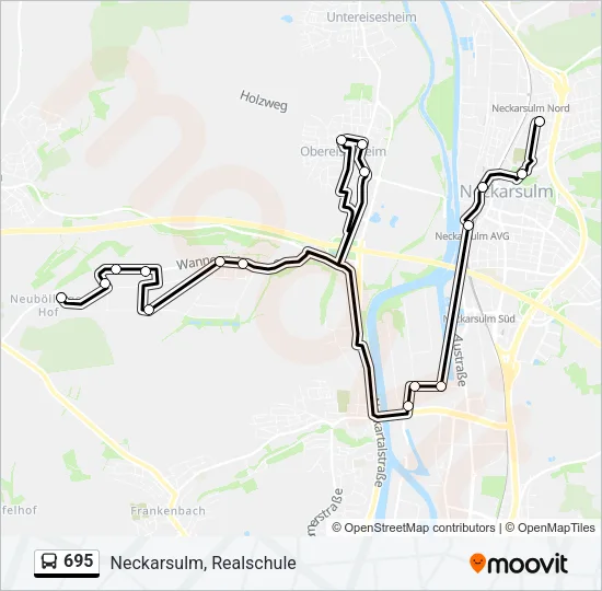 695 Bus Line Map