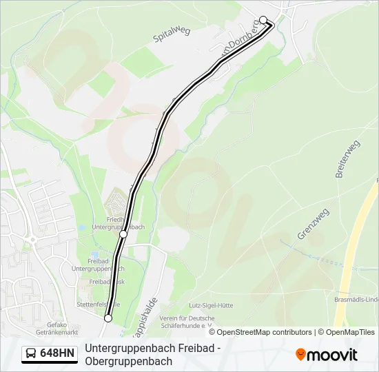 648HN Bus Line Map