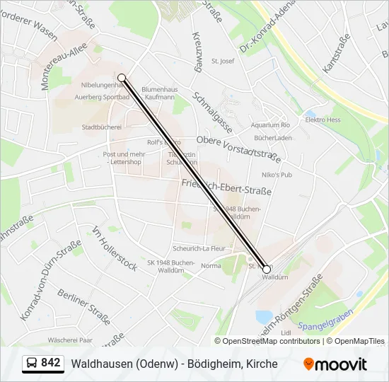 842 Bus Line Map