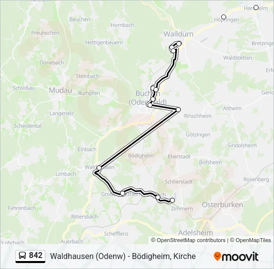 842 Bus Line Map