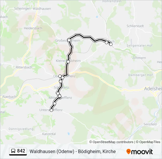 842 Bus Line Map