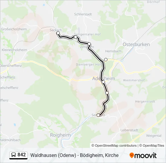 842 Bus Line Map