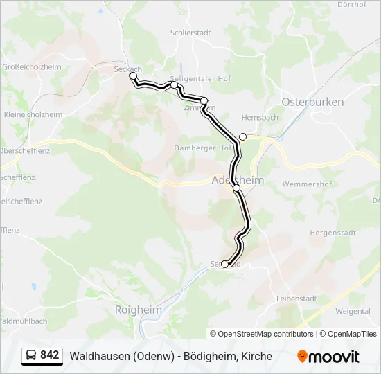 842 Bus Line Map