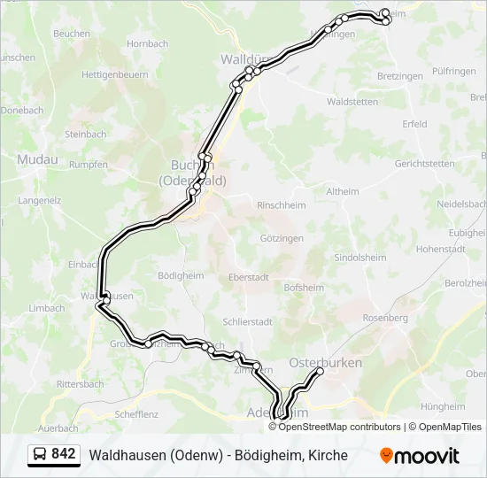 842 Bus Line Map