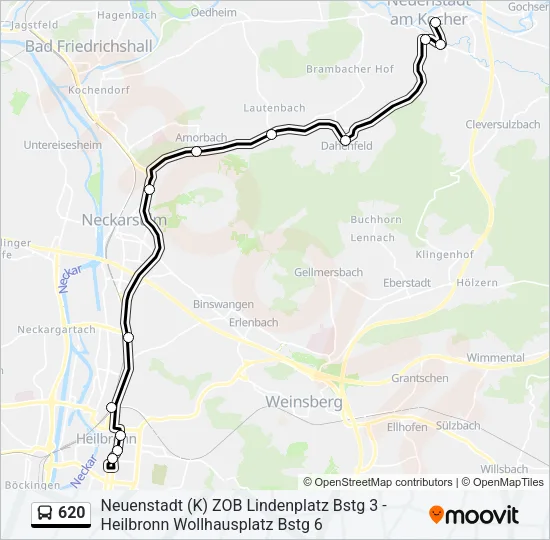 620 Bus Line Map